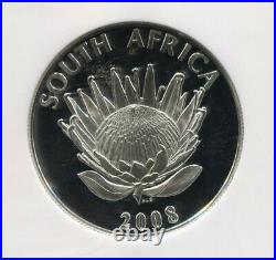 NGC Certified South Africa 2008 Mahatma Gandhi Silver R1 MS68 Coin