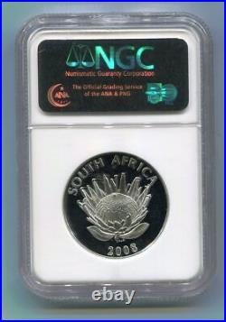 NGC Certified South Africa 2008 Mahatma Gandhi Silver R1 MS68 Coin