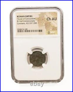 NGC Ch AU Roman AE4 of Constans I AD237-350 CH ALMOST UNCIRCULATED NGC Certified