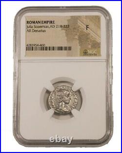 NGC F Roman AR Denarius Julia Soaemias AD218-222 NGC Ancients Certified Fine