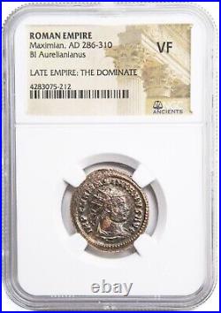 NGC VF Antoninianus of Maximian (AD286-310) NGC Ancients Certified Roman Bronze