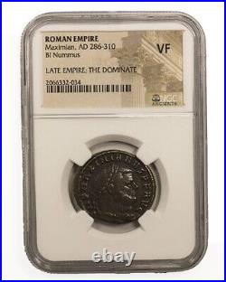 NGC VF Roman AE1 / BI Nummus of Maximian AD286-310 NGC Ancients Certified Bronze