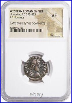 NGC (VF) Roman AE2 of Honorius (AD393- 423) NGC Ancients Certified VERY FINE