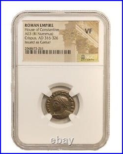 NGC VF Roman AE3 Crispus AD 316-326 NGC Ancients Certified Very Fine Bi Nummus