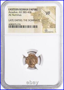 NGC (VF) Roman AE4 of Arcadius (AD383 408) NGC Ancients Certified VERY FINE