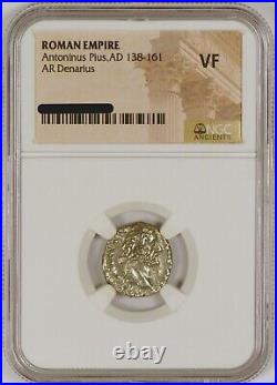 NGC VF Roman AR Denarius Antoninus Pius AD138-161 NGC Ancients Certified Silver