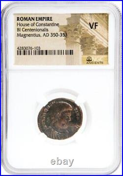 NGC VF VERY FINE Roman AE of Magnentius (AD 350-353) Certified NGC Ancients
