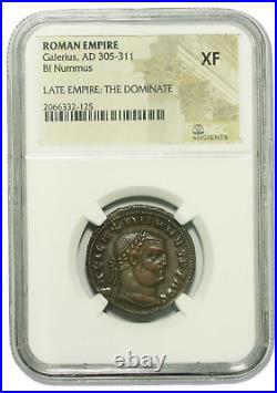 NGC XF AE1 / Follis of Galerius AD305-311 NGC Ancients Certified Roman Bronze