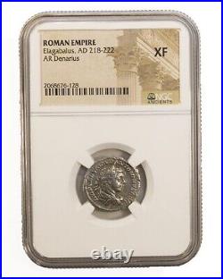 NGC XF Denarius of Elagabalus Roman Silver (AD 218-222) NGC Ancients Certified