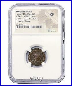 NGC XF Roman AE of Licinius II AD 317- 324 EXTREMELY FINE NGC Ancients Certified