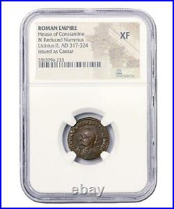 NGC XF Roman AE of Licinius II AD 317-324 NGC Certified EXTREMELY FINE Nummus