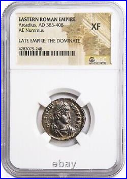 NGC XF Roman AE2 of Arcadius AD383 408 NGC Ancients Certified EXTREMELY FINE