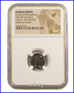 NGC XF Roman AE3/AE4 of Julian II (AD 360 -363) ISSUED AS CAESAR NGC Certified