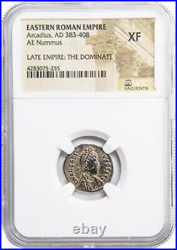 NGC XF Roman AE3 of Arcadius (AD383 408) NGC Ancients Certified EXTREMELY FINE