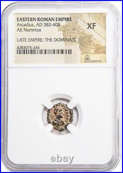 NGC XF Roman AE4 of Arcadius (AD383 408) NGC Ancients Certified EXTREMELY FINE