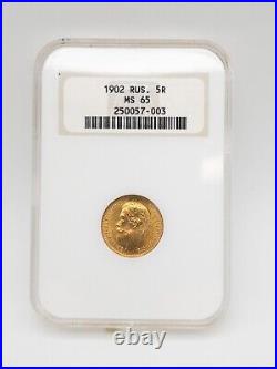 Ngc Certified Ms65 1902 Rus 5r Gold Coin