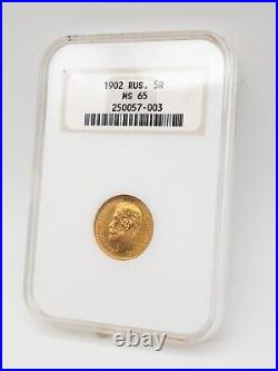 Ngc Certified Ms65 1902 Rus 5r Gold Coin