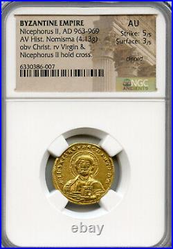 Nicephorus II AV Gold Nomisma Jesus Christ Coin 963 AD Certified NGC graded AU