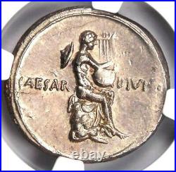 Octavian Augustus AR Denarius Silver Apollo Coin 32 BC Certified NGC MS (UNC)