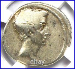 Octavian Augustus AR Denarius Silver Roman Coin 30 BC Certified NGC VF