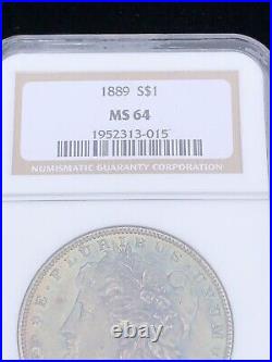Old 1889-P Morgan $1 NGC Certified MS64 Nice Toning US Mint Silver Dollar Coin
