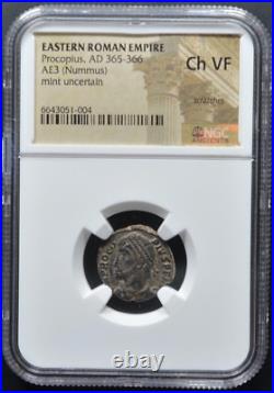 PROCOPIUS, AD 365-366, AE 3 (Nummus), NGC certified, (327)