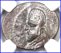 Parthian Kingdom Mithradates III AR Drachm Coin 87-80 BC Certified NGC AU