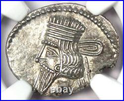 Parthian Kingdom Pacorus AR Drachm Silver Coin 78-120 AD Certified NGC AU