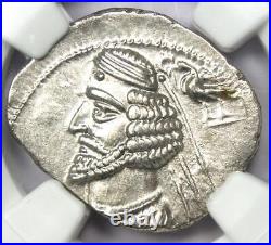 Parthian Kingdom Phraates IV AR Drachm Silver Coin 38-2 BC Certified NGC AU