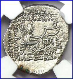 Parthian Kingdom Phraates IV AR Drachm Silver Coin 38-2 BC Certified NGC AU