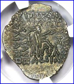Parthian Kingdom Vologases IV AR Drachm Coin 147-191 AD. Certified NGC Choice AU