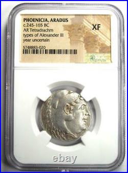 Phoenicia Aradus Alexander AR Tetradrachm Coin 245-165 BC Certified NGC XF