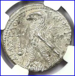 Phoenicia Tyre AR Shekel Bible Coin Melkart Eagle 117 BC Certified NGC XF (EF)