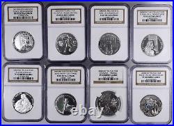 Poland Mixed 10 Zlotych (8 Pieces), 2004-2007 All Certified Ngc Pf69 Ultra Cameo