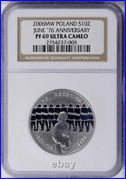 Poland Mixed 10 Zlotych (8 Pieces), 2004-2007 All Certified Ngc Pf69 Ultra Cameo