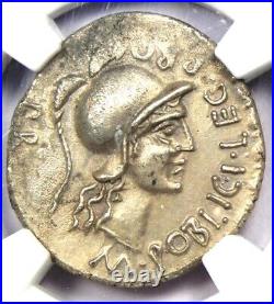 Pompey Junior AR Denarius Silver Roman Coin 46 BC Certified NGC Choice AU
