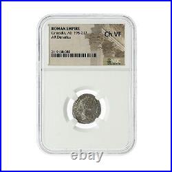 Roman Caracalla AD 198-217 AR Denarius Silver Ch. VF NGC Certified