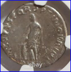 Roman Emperor Trajan AD98-117 Coin NGC Certified F Silver Denarius with COA