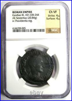 Roman Gordian III AE Sestertius Copper Coin 238-44 AD Certified NGC Choice VF