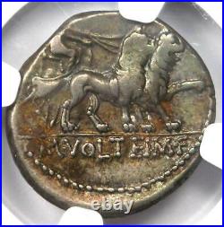 Roman M. Volteius Mf. AR Denarius Silver Coin 78 BC Certified NGC VF