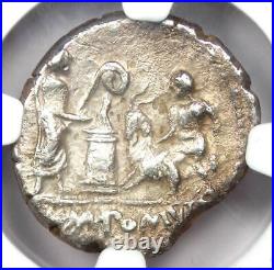 Roman Republic L. Pomponius Molo AR Denarius Coin 97 BC Certified NGC XF