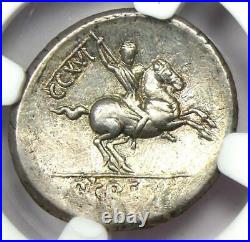 Roman Republic Pub. Crepusius AR Denarius Silver Coin 82 BC Certified NGC AU
