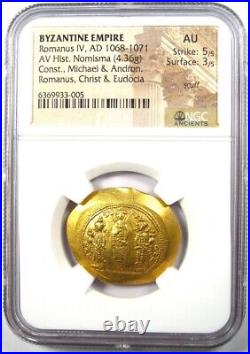 Romanus IV AV Gold Nomisma Christ Coin 1068-1071 AD Certified NGC AU