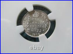 Scarce Grade 1906C British India Silver 2 Annas. NGC Certified MS63