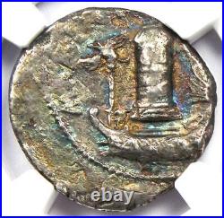 Sextus Pompey AR Denarius Silver Roman Coin 42 BC Certified NGC Choice VF