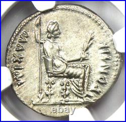 Tiberius AR Denarius Silver Tribute Penny Roman Coin 14-37 AD Certified NGC AU