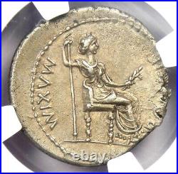 Tiberius AR Denarius Silver Tribute Penny Roman Coin 14-37 AD Certified NGC AU