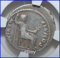 Tiberius, Ad 14 37, Ar Denarius, Tribute Penny, Ngc Certified -56