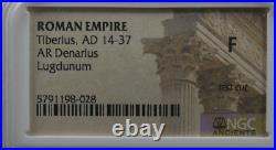 Tiberius, Ad 14 37, Ar Denarius, Tribute Penny, Ngc Certified -56