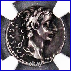 Tiberius, NGC VF, Lugdunum, Certified, AR Denarius, Time of Christ